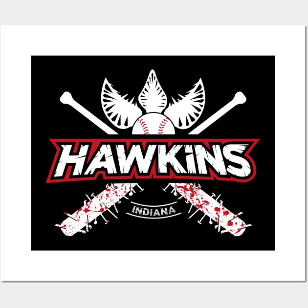 Hawkins Baseball Shirt - Double Sided Print Wall Art by RetroReview